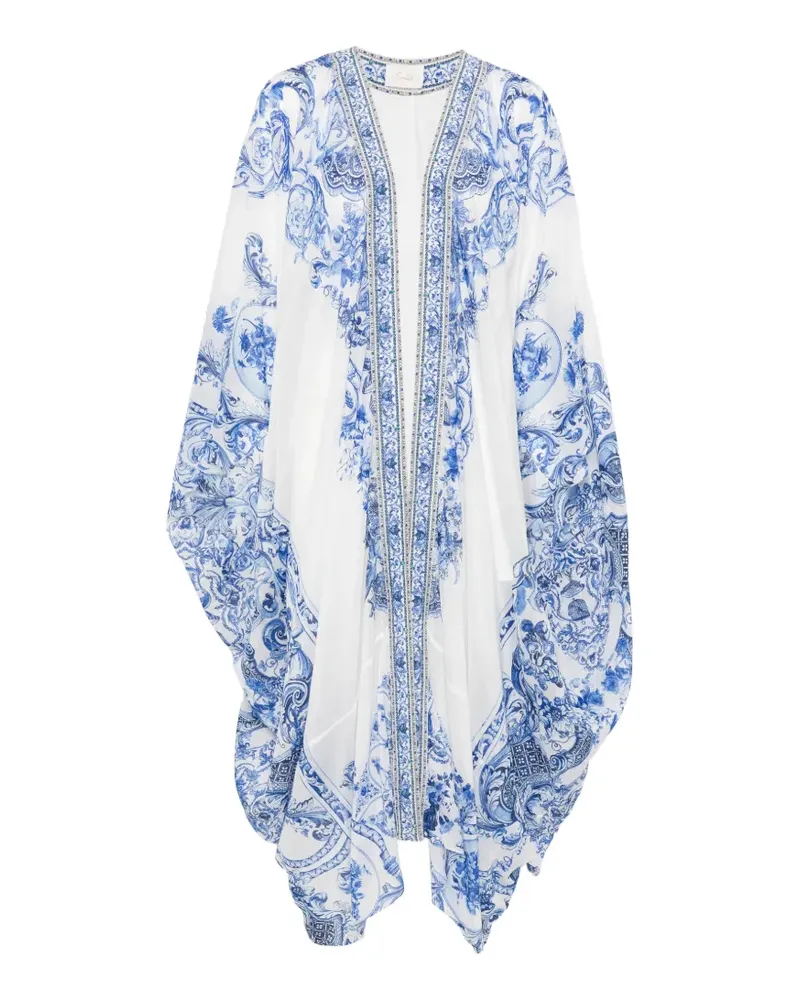 Camilla Kimono mit Kristallen - Weiß Weiß