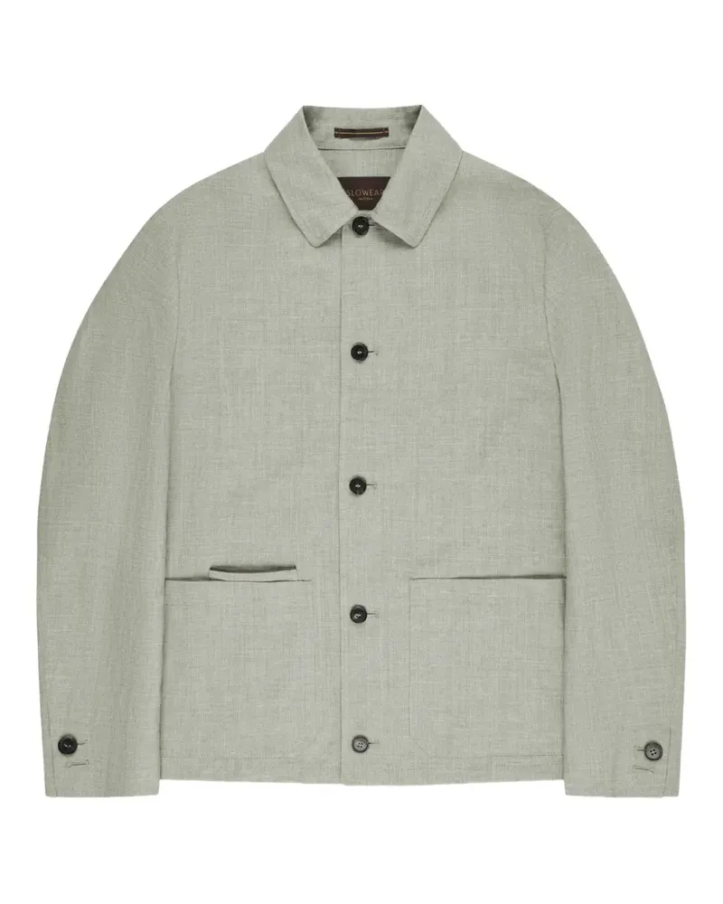 Slowear Hemdjacke mit Tasche - Grün Grün