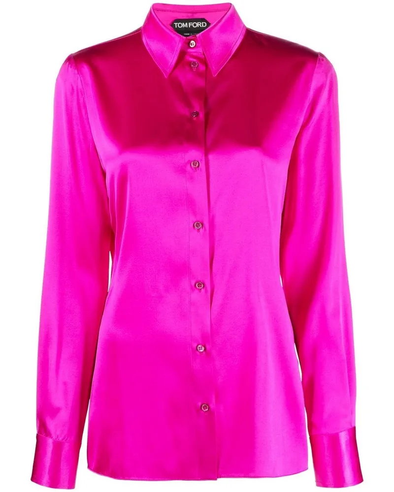 Tom Ford Langärmeliges Seidenhemd - Rosa Rosa