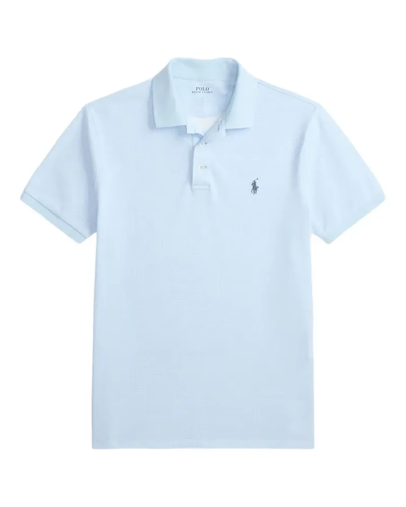 Ralph Lauren Glen-check embroidered-logo polo shirt - Blau Blau
