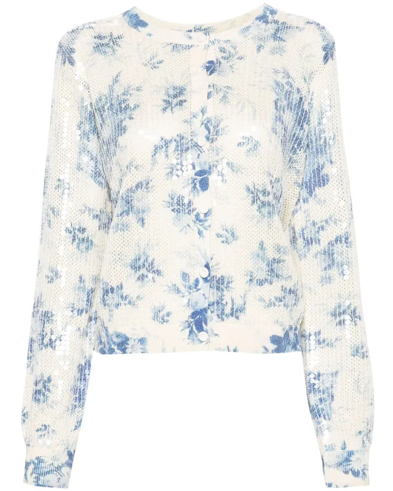 Twin-Set Cardigan mit Blumenmuster - Nude Nude