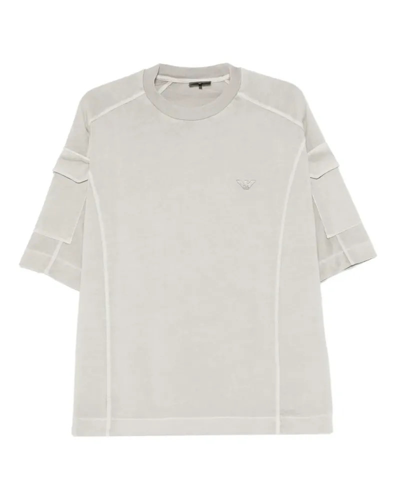 Emporio Armani T-Shirt mit Logo-Stickerei - Grau Grau