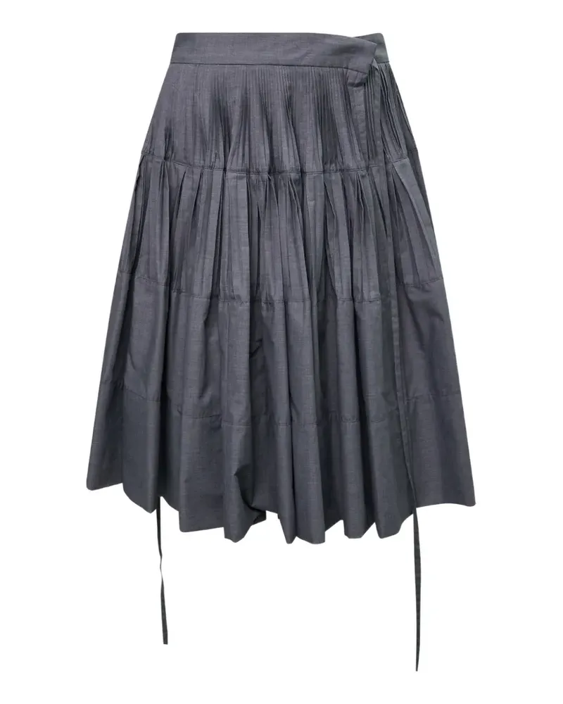 pushBUTTON tiered pleated skirt - Grau Grau