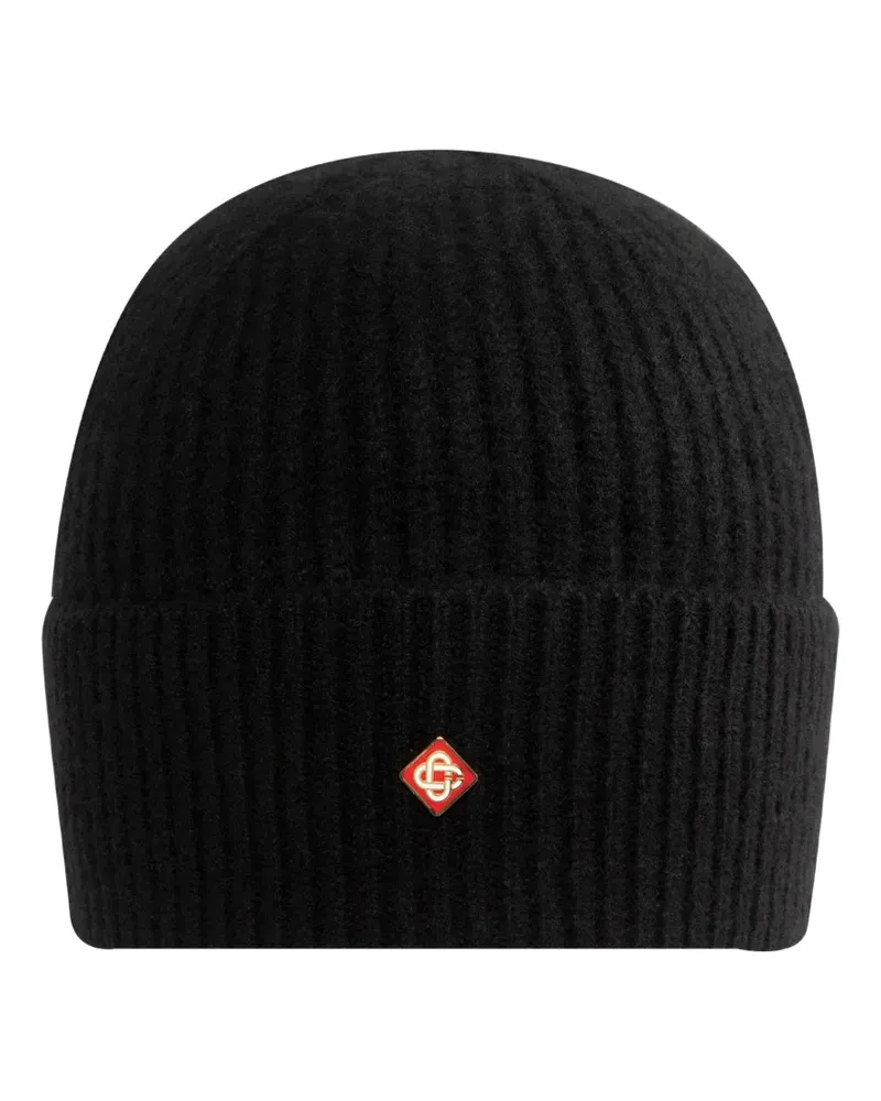 Casablanca Paris Gerippte Beanie - Schwarz Schwarz