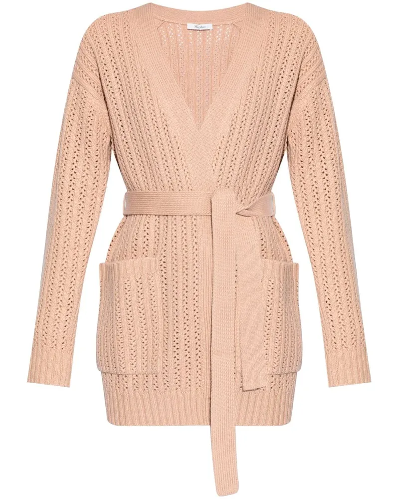 Max Mara Cardigan mit Lochstrickmuster - Nude Nude