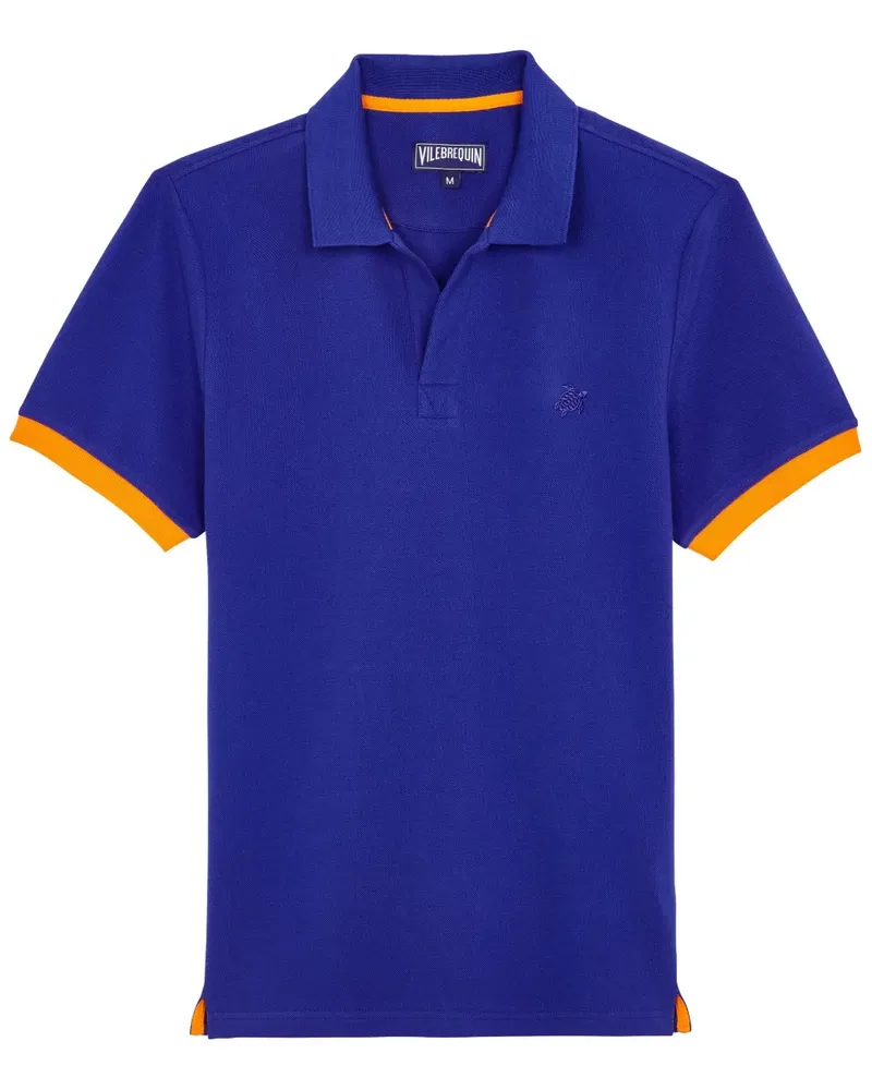 Vilebrequin Poloshirt mit Schildkröten-Stickerei - Blau Blau