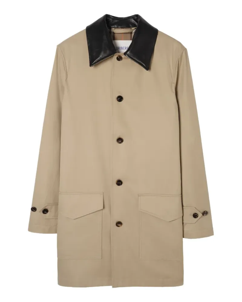 Burberry Meadowbank Mantel mit Kontrastkragen - Nude Nude