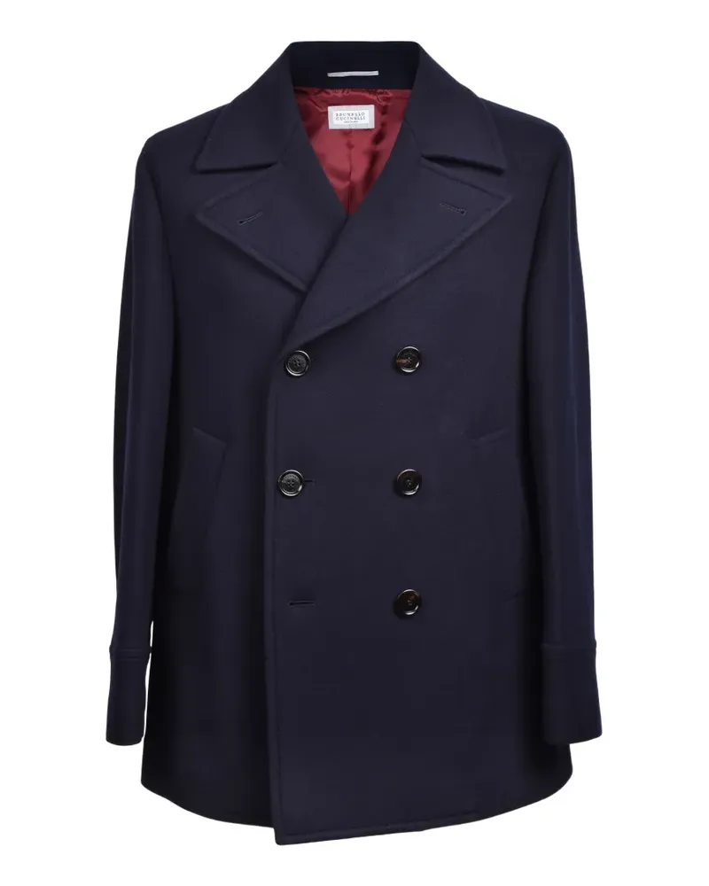 Brunello Cucinelli double-breasted peacoat - Blau Blau