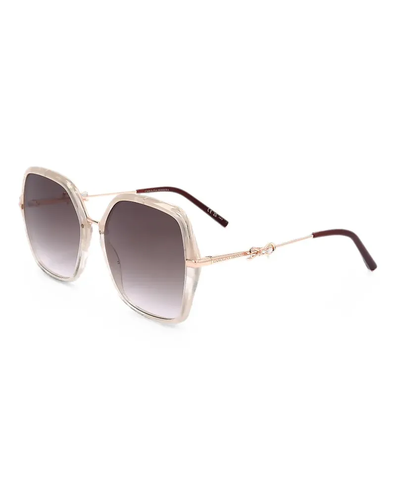 Carolina Herrera New York Geometrische Sonnenbrille mit Schleife - Nude Nude