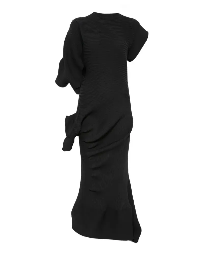 Issey Miyake Life Form asymmetric maxi dress - Schwarz Schwarz