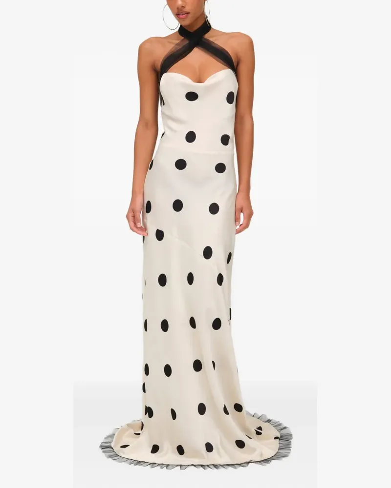 For Love and Lemons Dorothy Dot Neckholder-Maxikleid - Nude Nude