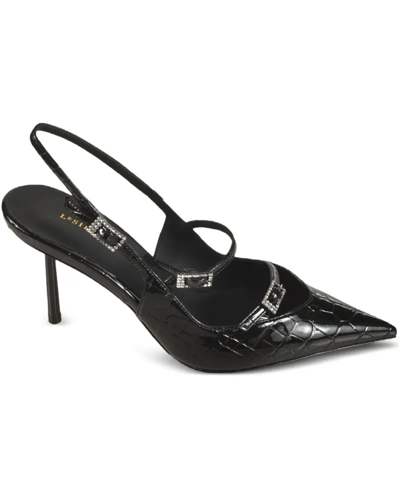Le Silla Slingback-Pumps mit Kristallen - Schwarz Schwarz