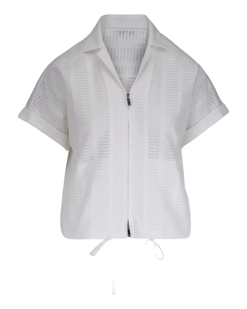 Lafayette148 jacquard short-sleeve shirt - Weiß Weiß