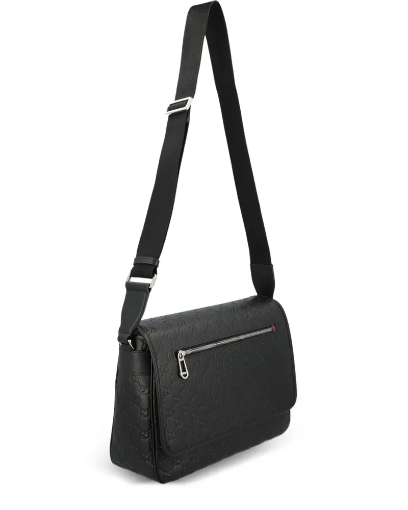 Gucci Mittelgroße Kuriertasche mit GG - Schwarz Schwarz