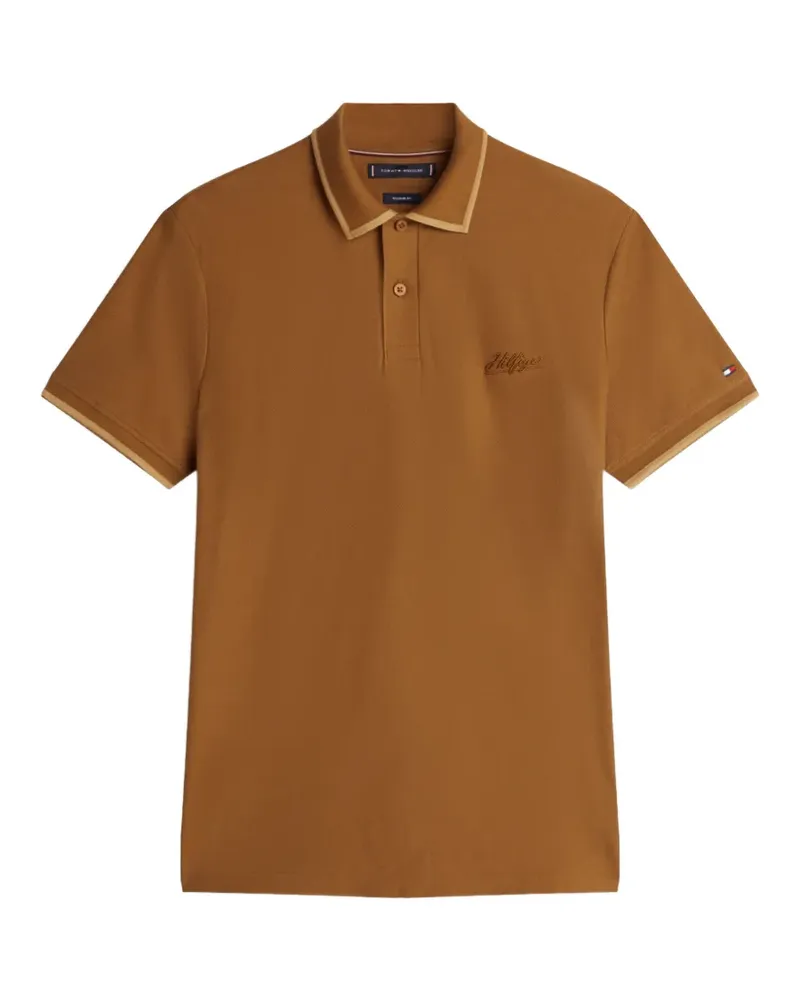 Tommy Hilfiger embroidered-logo cotton polo shirt - Braun Braun