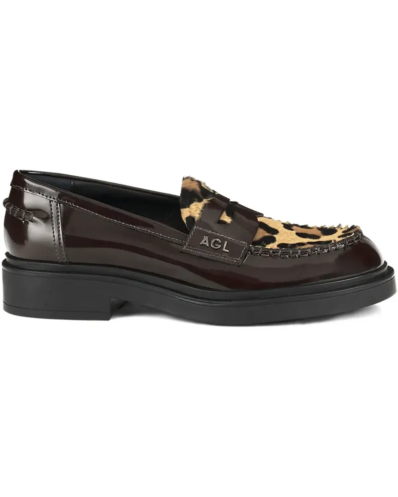 Attilio Giusti Leombruni Loafer mit Leoparden-Print - Schwarz Schwarz