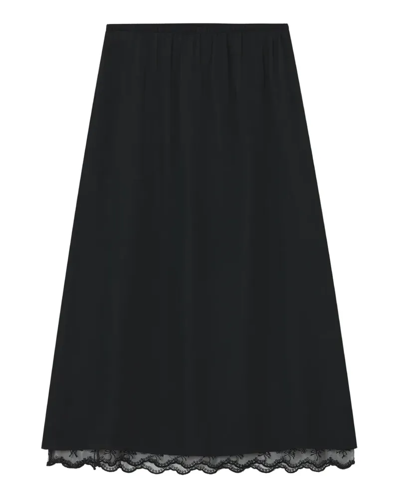 Simone Rocha Negligee lace-trim midi skirt - Schwarz Schwarz
