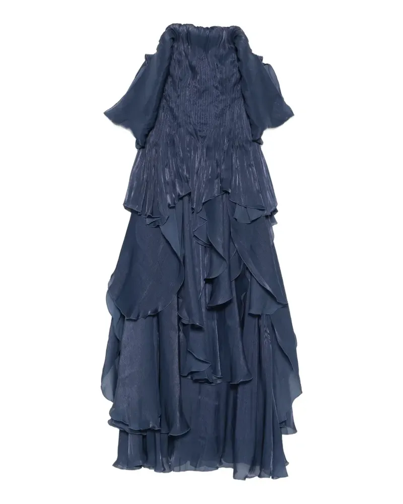 Aje. ruffled off-shoulder maxi dress - Blau Blau