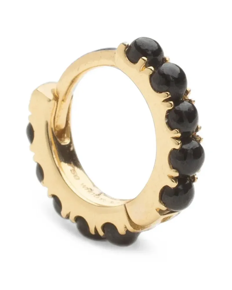 WHITE BIRD Ismène onyx hoop earring - Gold Gold