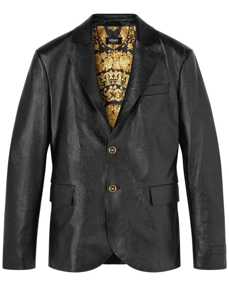 Versace Sakko aus Leder - Schwarz Schwarz