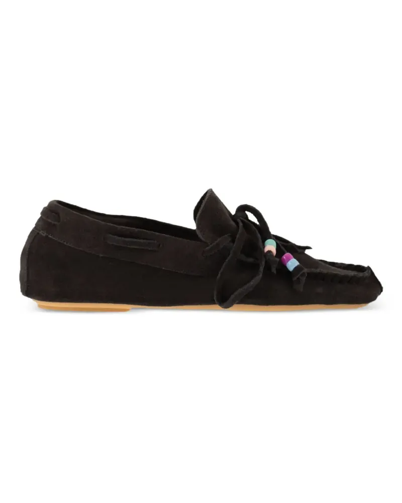 Anniel Loafer aus Wildleder mit Zierlasche - Braun Braun