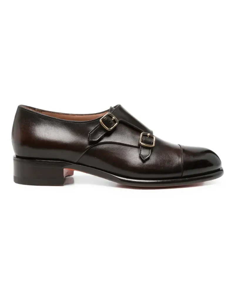 Santoni Monk-Schuhe mit Doppelriemen - Braun Braun
