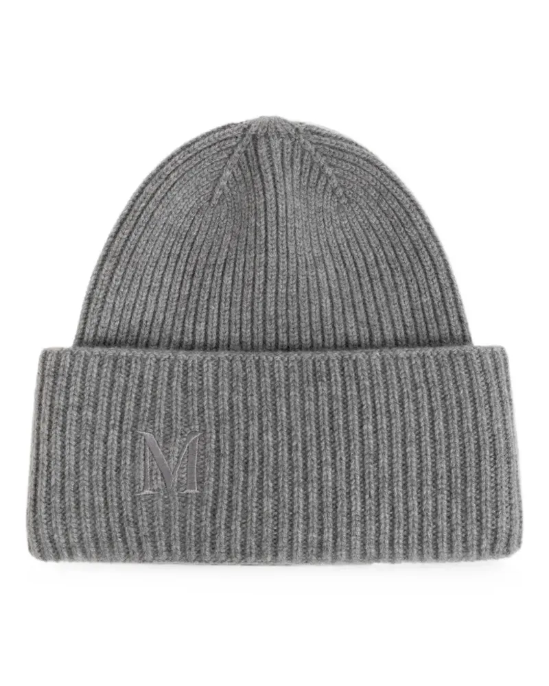 Max Mara Beanie mit Logo-Stickerei - Grau Grau