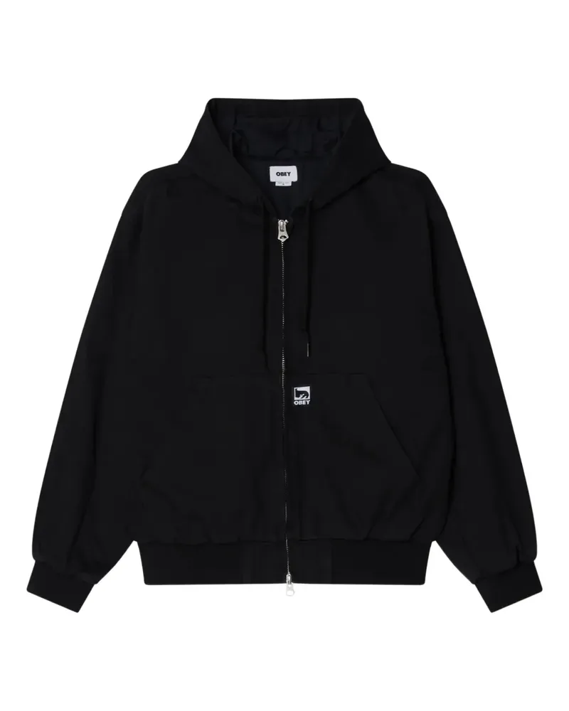 Obey Ausgeblichene Glen Kapuzenjacke - Schwarz Schwarz
