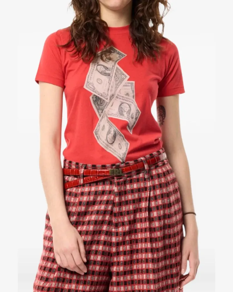 ERL Money graphic-print T-shirt - Rot Rot