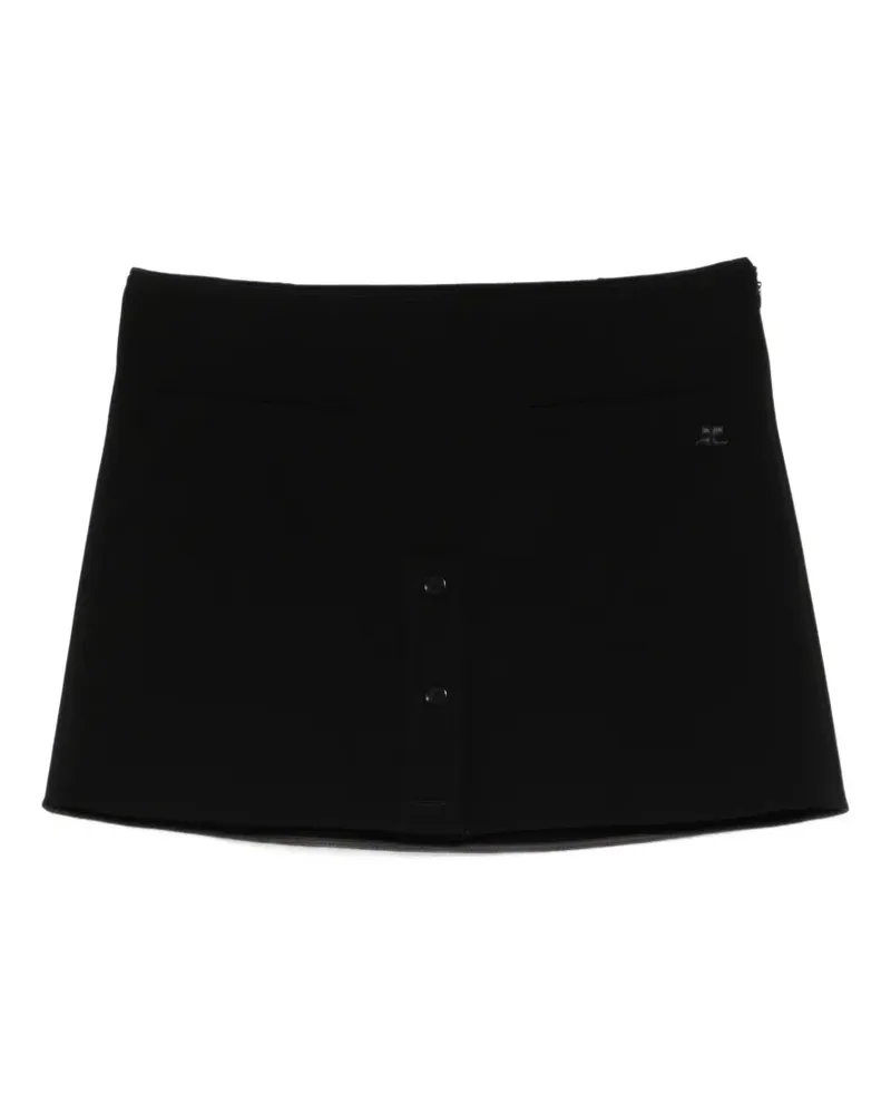 Courrèges Minirock mit Logo - Schwarz Schwarz