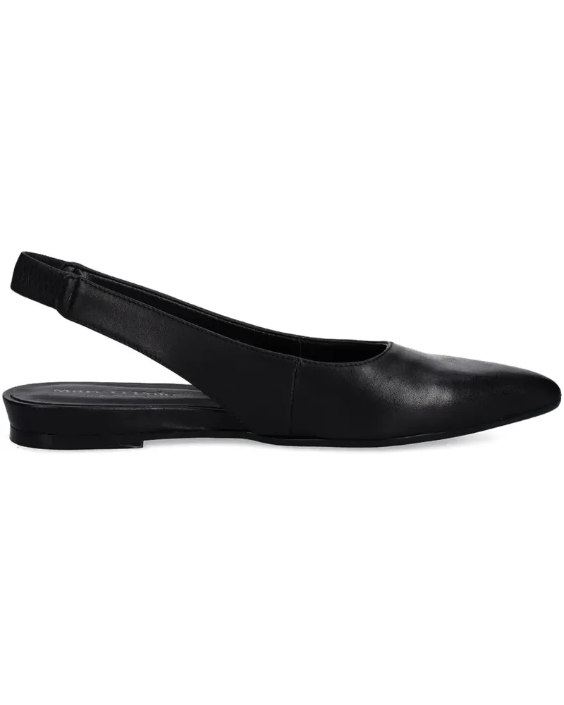 Marc O'Polo Slingback-Ballerinas mit spitzer Kappe - Schwarz Schwarz