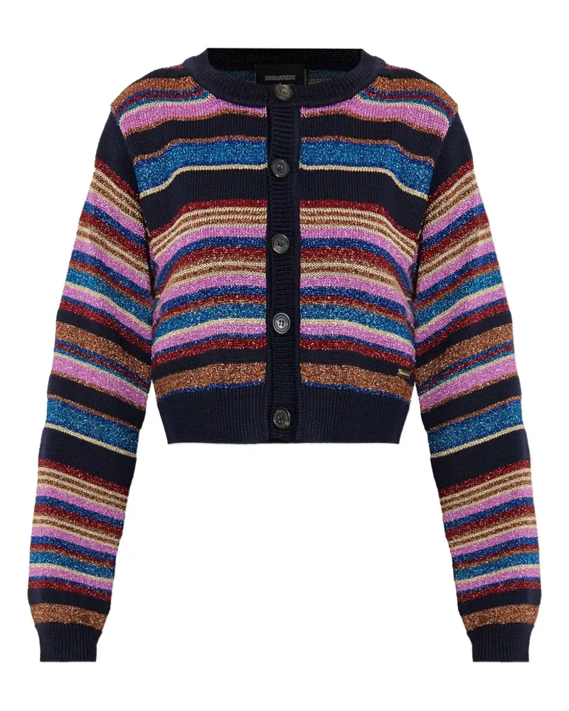Dsquared2 Gestreifter Cardigan mit Knöpfen - Schwarz Schwarz