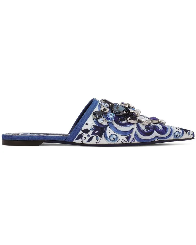Dolce & Gabbana Mules mit Majolica-Print - Blau Blau