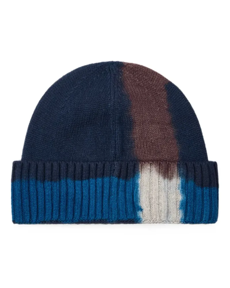 Paul Smith Marineblaue Beanie mit Batikmuster Blau