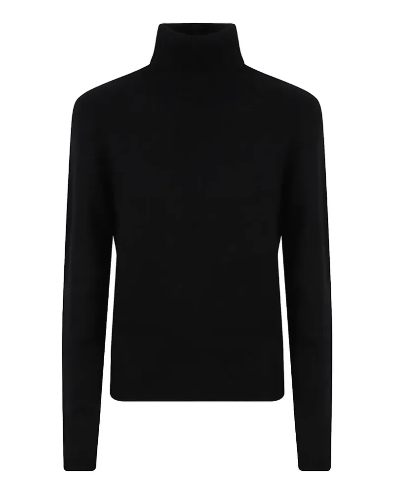 ALLUDE Rollkragenpullover mit geripptem Saum - Schwarz Schwarz