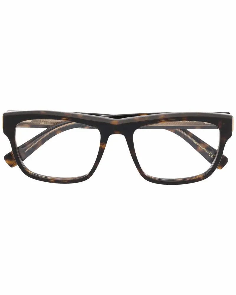 Dunhill Eckige Brille in Schildpattoptik - Braun Braun