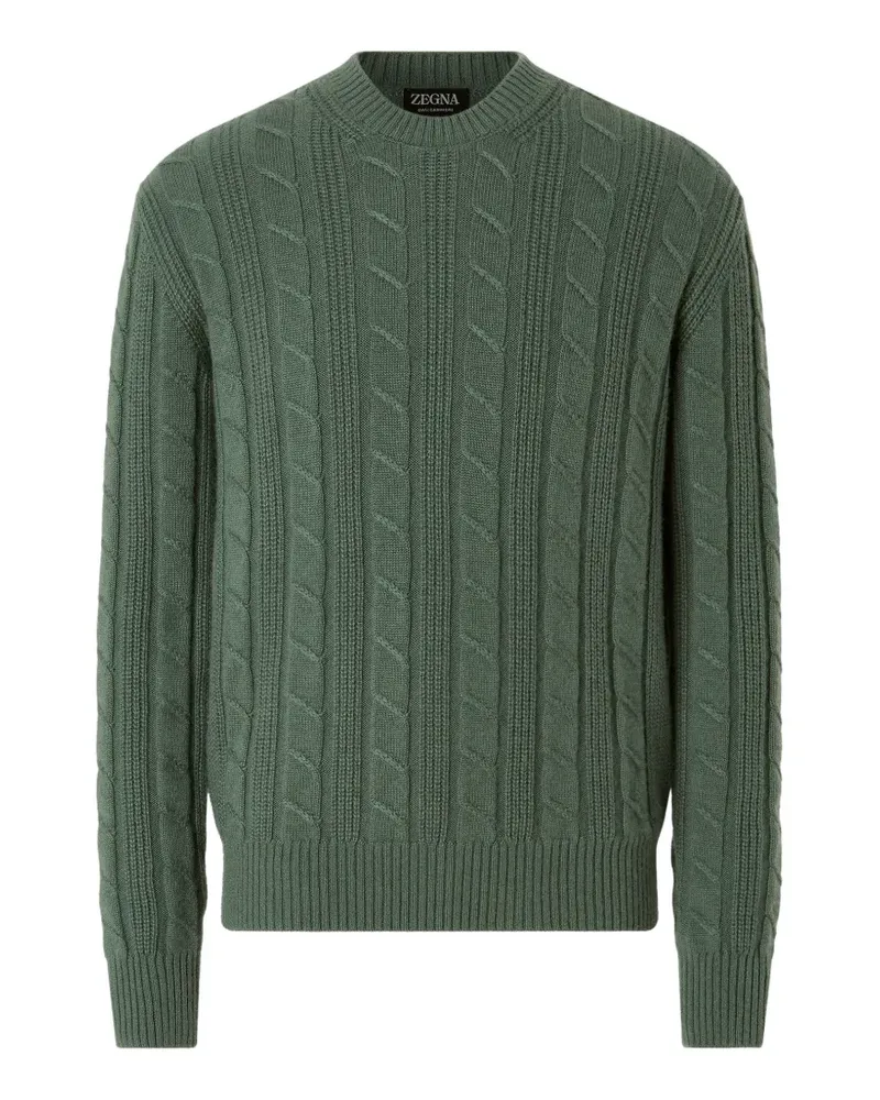 Ermenegildo Zegna Hellblauer melierter Oasi Kaschmirpullover - Grün Grün