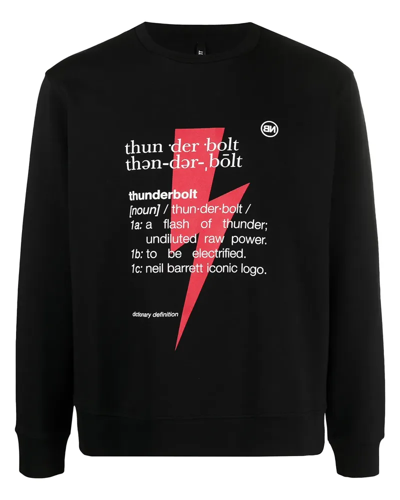 Neil Barrett Sweatshirt mit Blitz-Print - Schwarz Schwarz