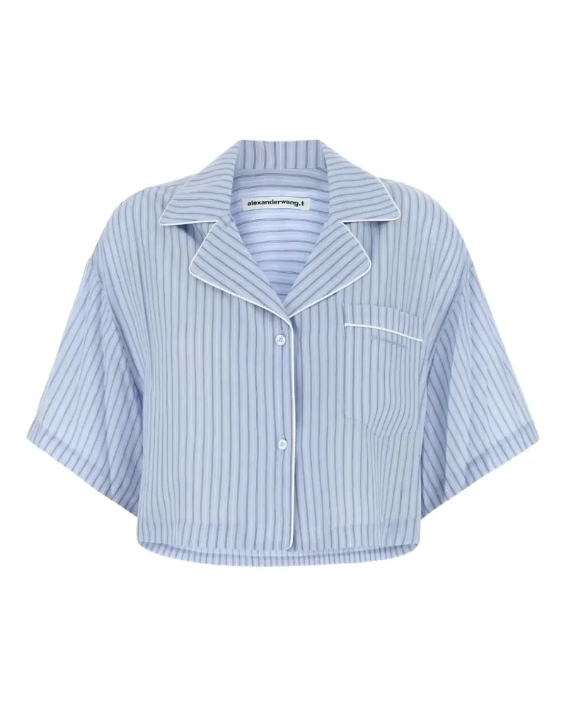 Alexander Wang Gestreiftes Hemd mit kurzen Ärmeln - Blau Blau