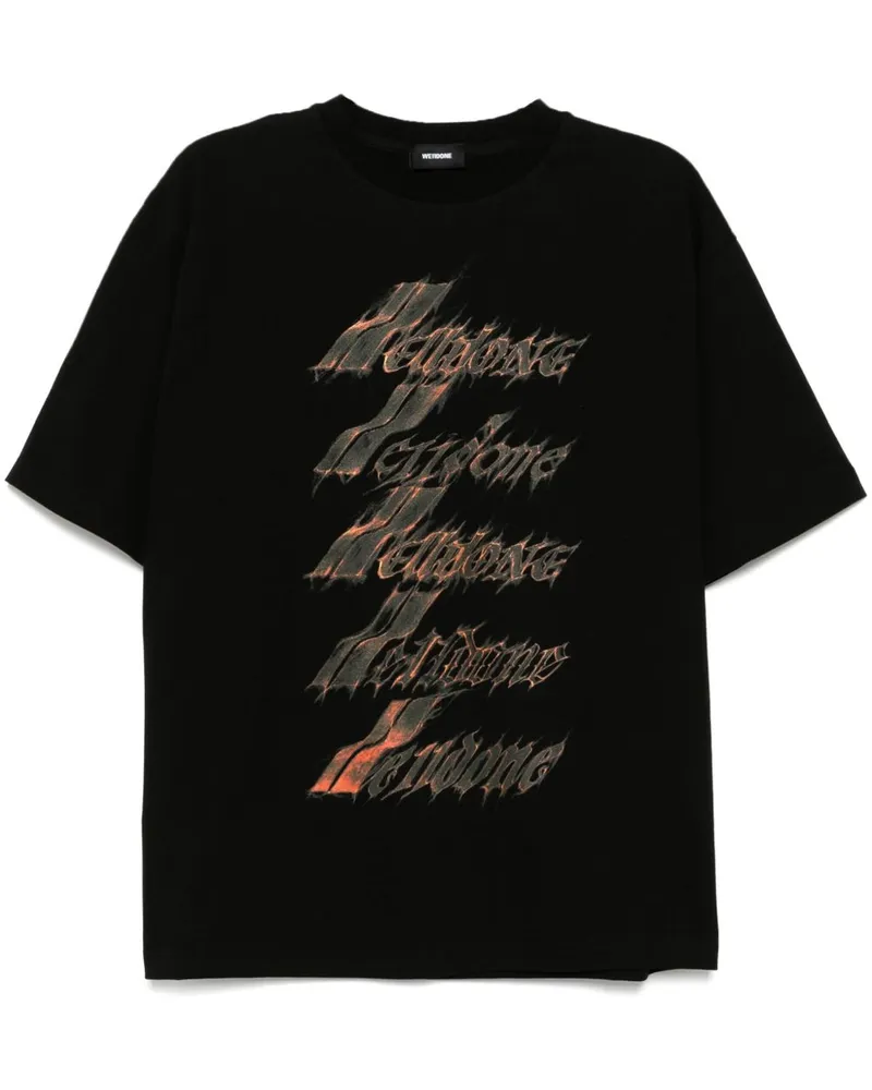 WE 11 DONE T-Shirt mit Logo-Print - Schwarz Schwarz