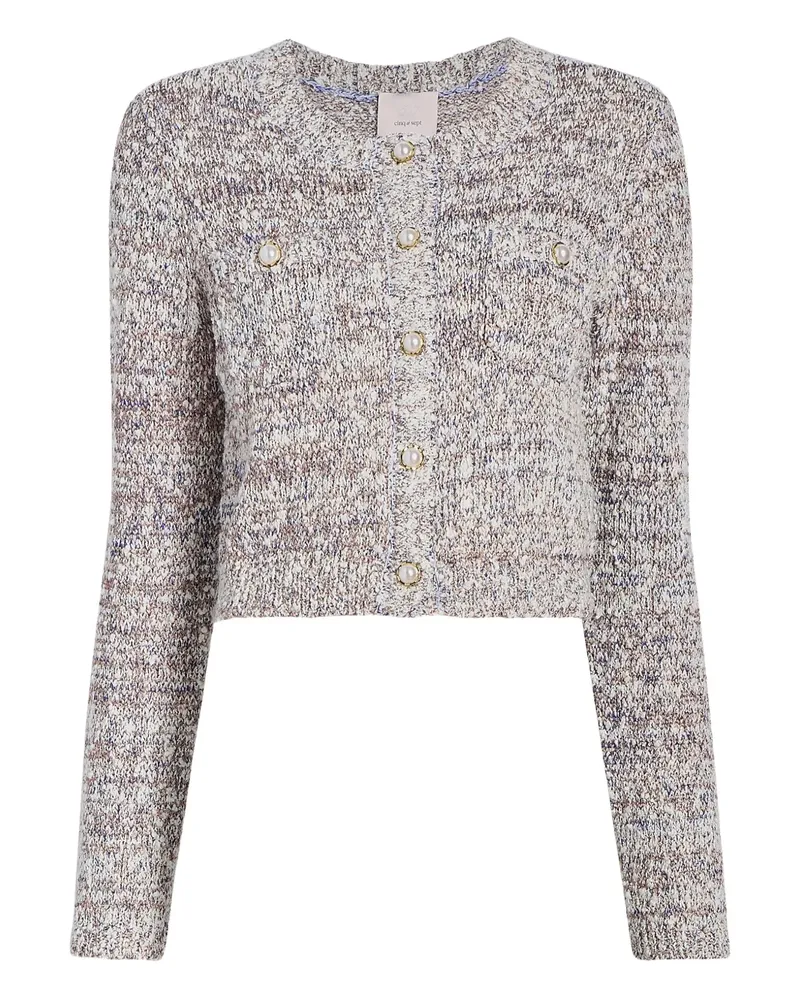 Cinq à Sept Tweed-Cardigan mit Perlenknöpfen - Nude Nude
