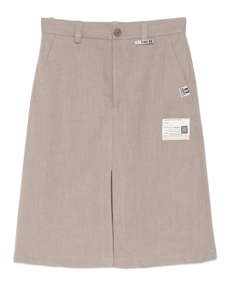MIHARAYASUHIRO logo-patch front-slit shorts - Grau Grau