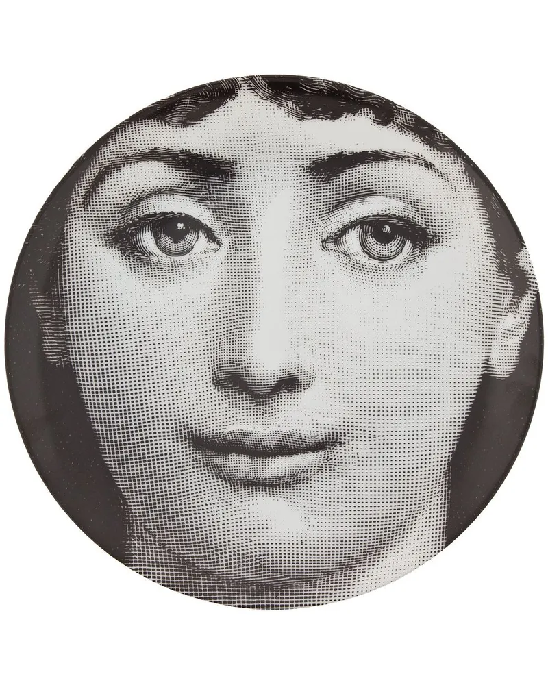 Fornasetti Wandteller mit Gesichts-Print Weiß