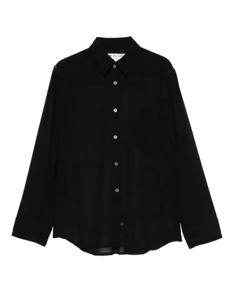 Comme des Garçons Semi-transparentes Hemd - Schwarz Schwarz