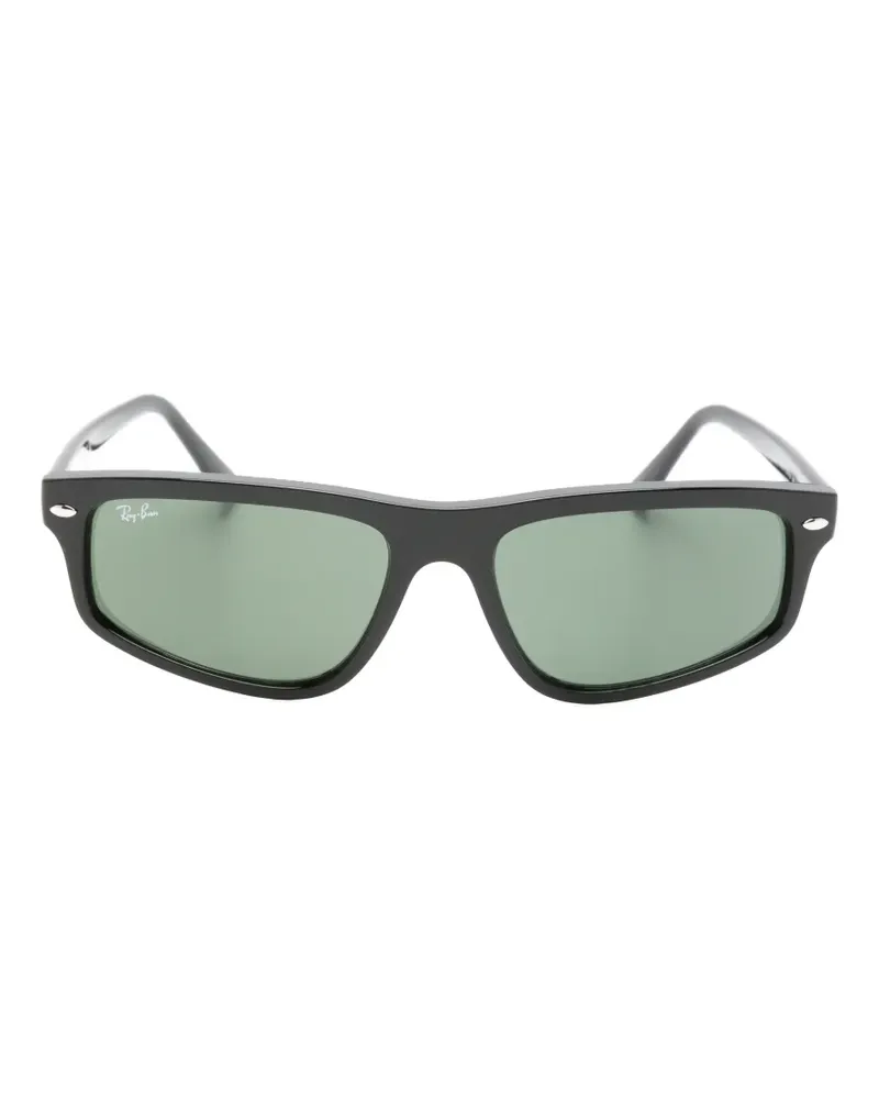 Ray Ban logo-plaque rectangle-frame sunglasses - Schwarz Schwarz