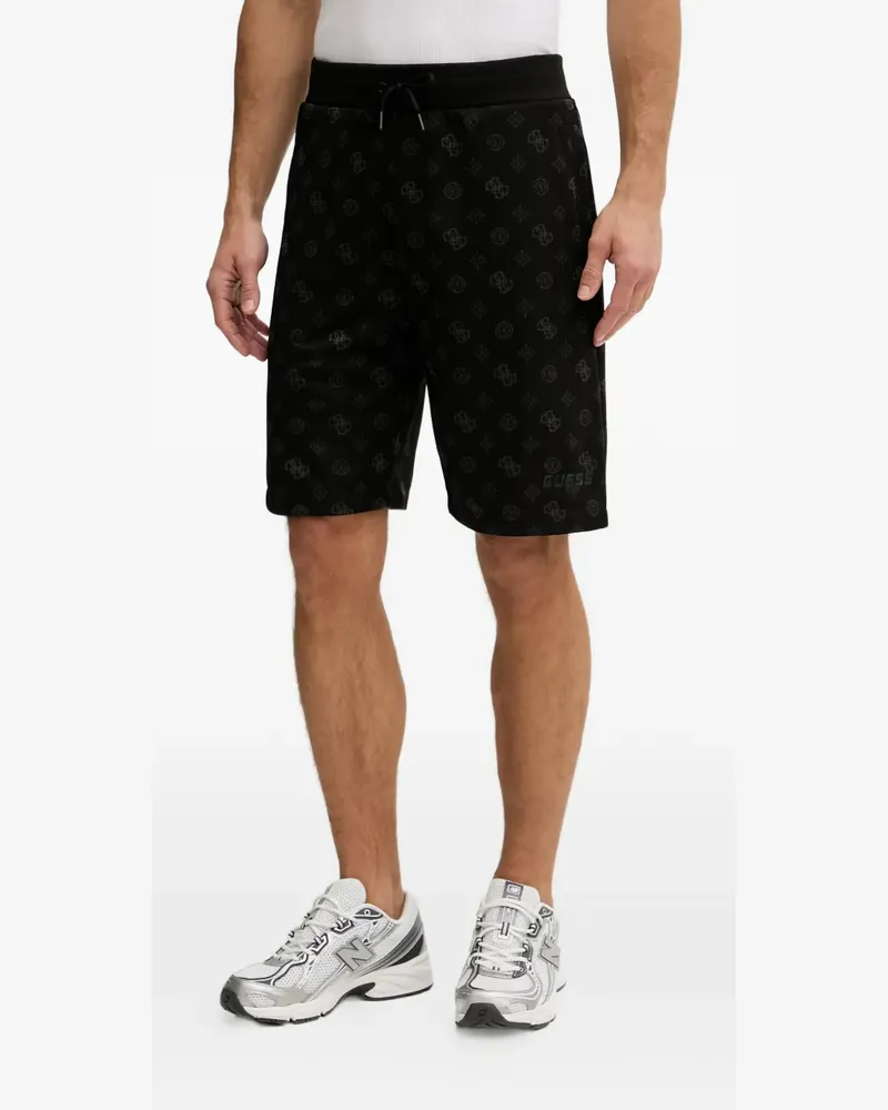 Guess monogram-print drawstring shorts - Schwarz Schwarz