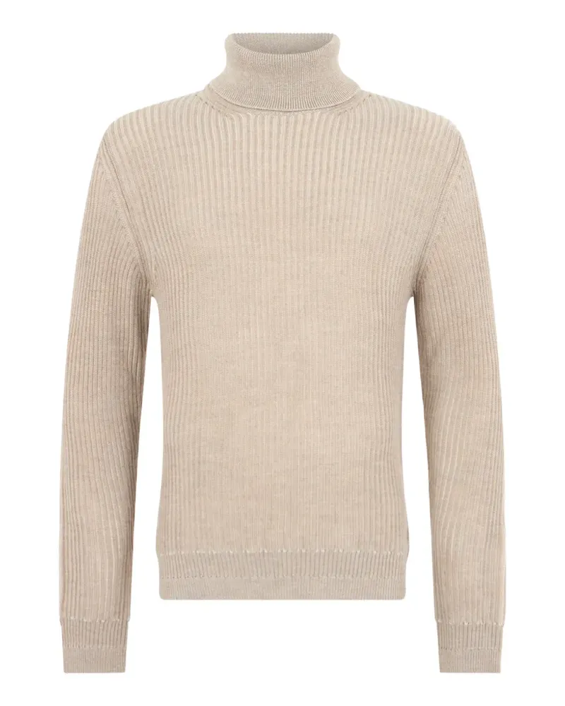 Slowear Gerippter Rollkragenpullover - Nude Nude