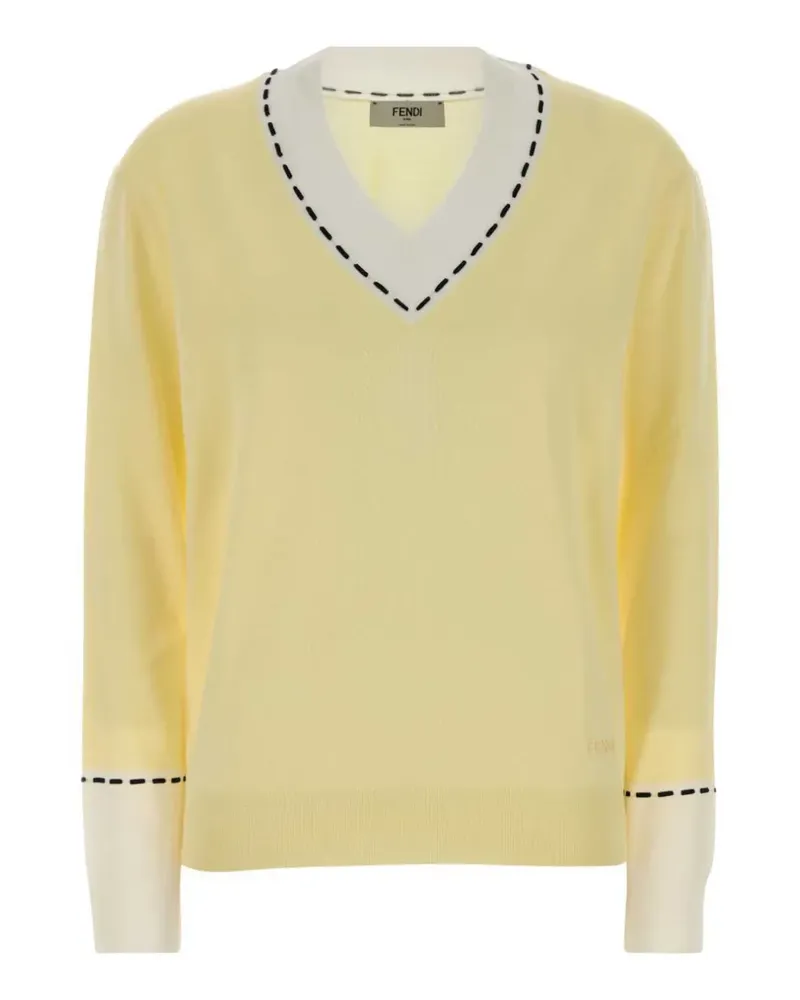 Fendi Selleria Pullover mit V-Ausschnitt - Gelb Gelb