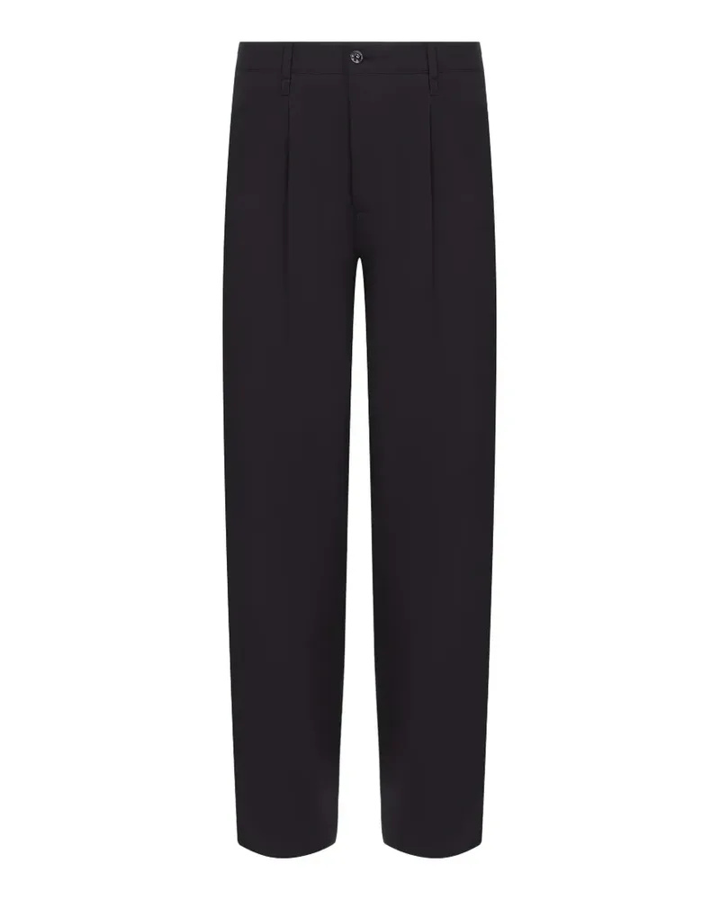Giorgio Armani pleated straight-leg trousers - Schwarz Schwarz