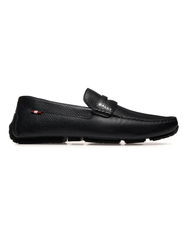 Bally Pilot Driver Loafer aus gekörntem Leder - Schwarz Schwarz